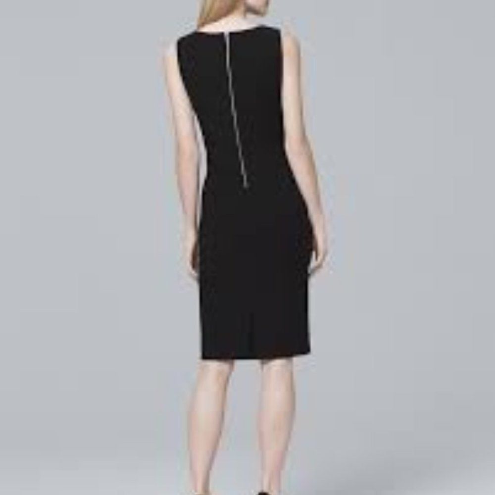 White House Black Market Black V-Neck Sheath Dress - Picture 2 of 7